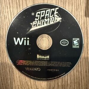 Nintendo Wii Space Chimps Game Disc - Black and White